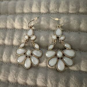 Light Blue Green Chandelier Earrings